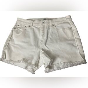 Vineyard Vines High Rise White Denim Jean Shorts Sz 29 Raw Hem